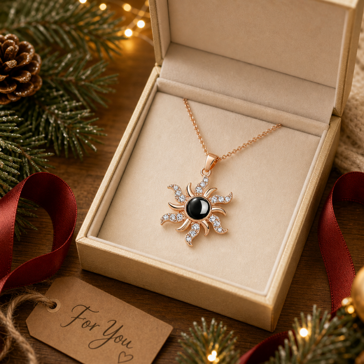 The Sunflower: Hidden Photo Necklace